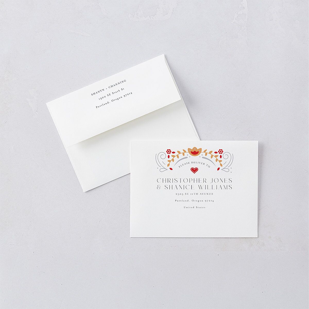 Nordic Folk Thank You Cards Dark Navy