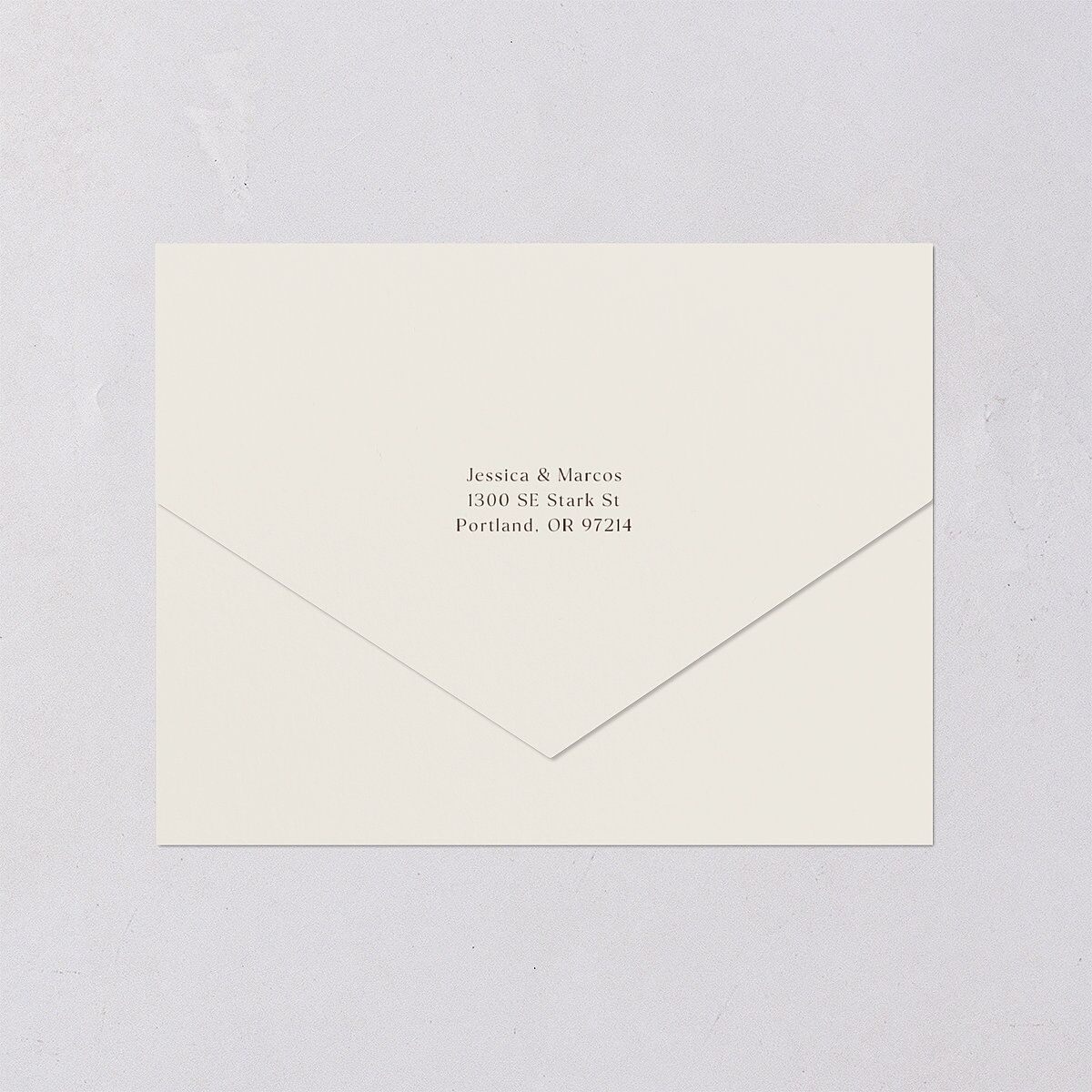 Simple Boho Flowers All-in-One Wedding Invitations Champagne Signature Light Both Recipient and Return Addresses No