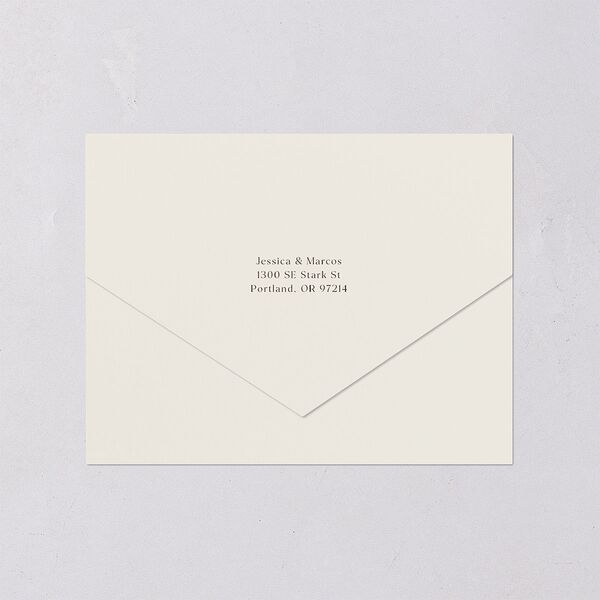 Simple Boho Flowers All-in-One Wedding Invitations Champagne Signature Light Both Recipient and Return Addresses No