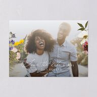 Pressed Flowers Save The Date Cards Sunflower Signature smooth Blank No