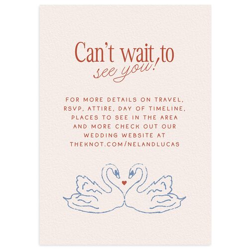 Modern Delicate Bows Wedding Enclosure Cards Jewel Red Signature Standard