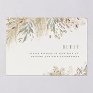 Ethereal Pampas Wedding Response Cards Gold Thyme Signature