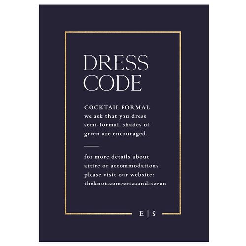 Minimalist Photo Frame Foil Wedding Enclosure Cards Gold Dark Navy Signature Standard