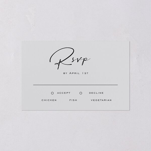 Simply Striking All-in-One Wedding Invitations Midnight Signature Light Both Recipient and Return Addresses No
