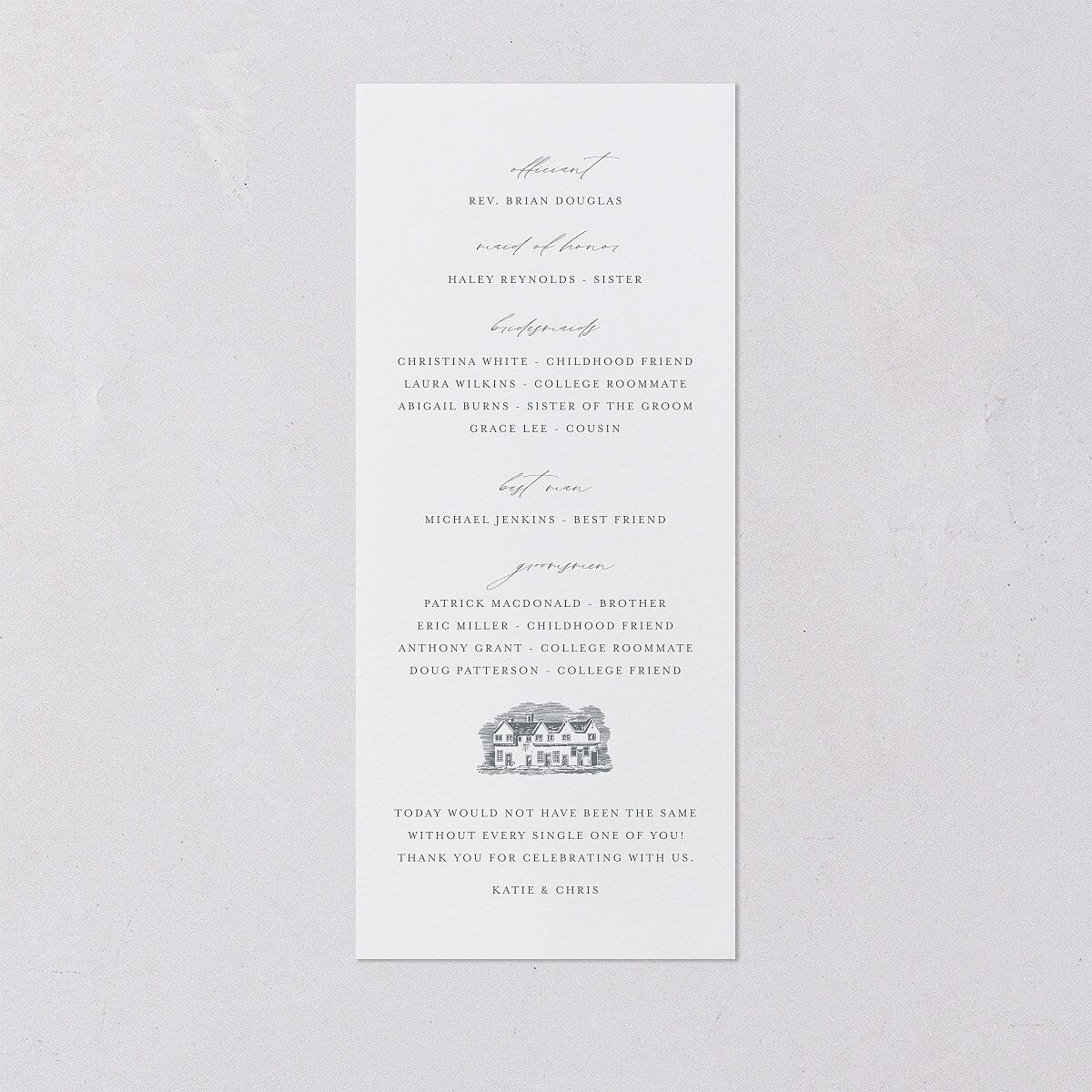 Classic Landscape Wedding Programs Steel Gray Signature