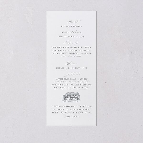 Classic Landscape Wedding Programs Steel Gray Signature
