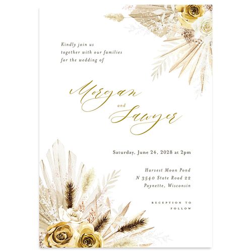 Western Floral Wedding Invitations Umber Signature Blank No