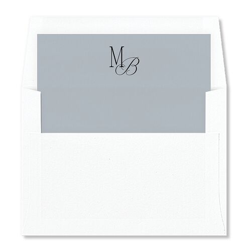 Romantic Monogram Photo Envelope Liners Dusty Blue Standard