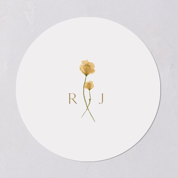 Dainty Monogram Wedding Stickers Dijon