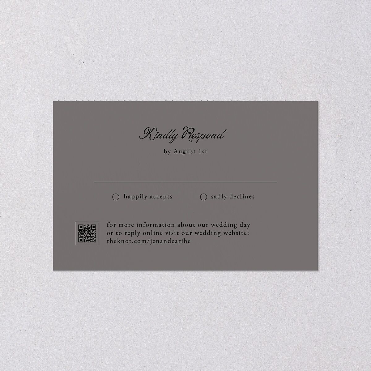 Vintage Romantic Photo All-in-One Wedding Invitations Medieval Grey Signature Light Both Recipient and Return Addresses No