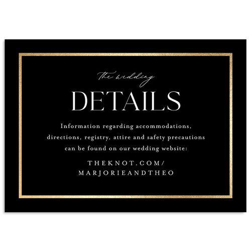 Joyful Union Foil Wedding Enclosure Cards Gold Licorice Signature Standard