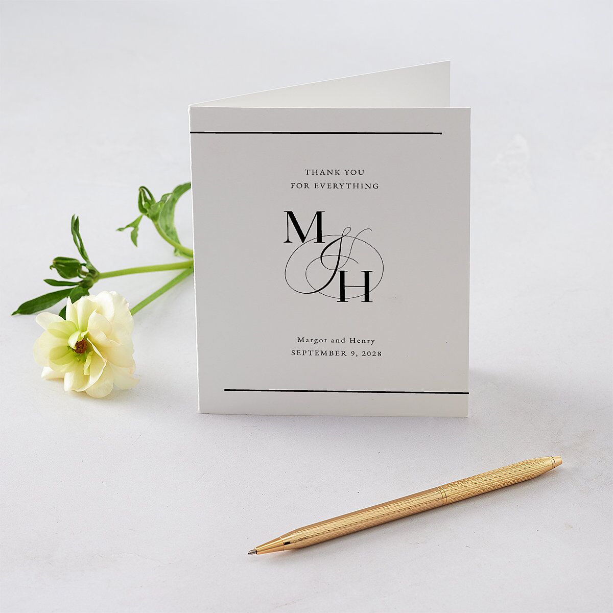Classic Monogram Thank You Cards — view 1