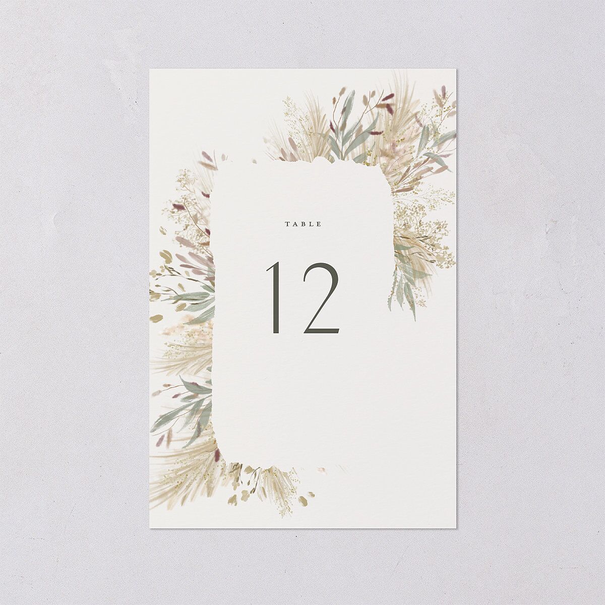 Ethereal Pampas Table Numbers Gold Thyme Signature