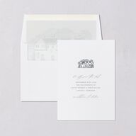 Classic Landscape Save the Date Steel Gray Signature smooth Blank No Standard