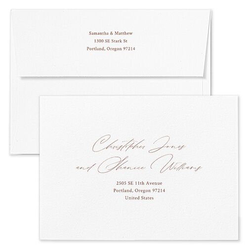 Rustic Branches Wedding Invitation Envelopes Terracotta Terracotta Return Address Standard Signature