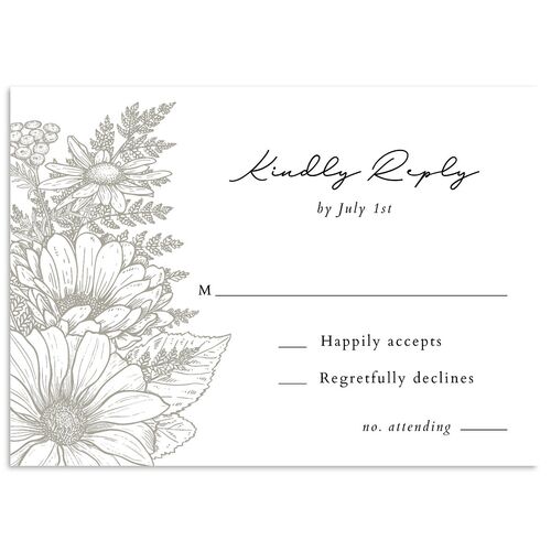Rustic Botanical Frame Wedding Response Cards Midnight Signature Standard