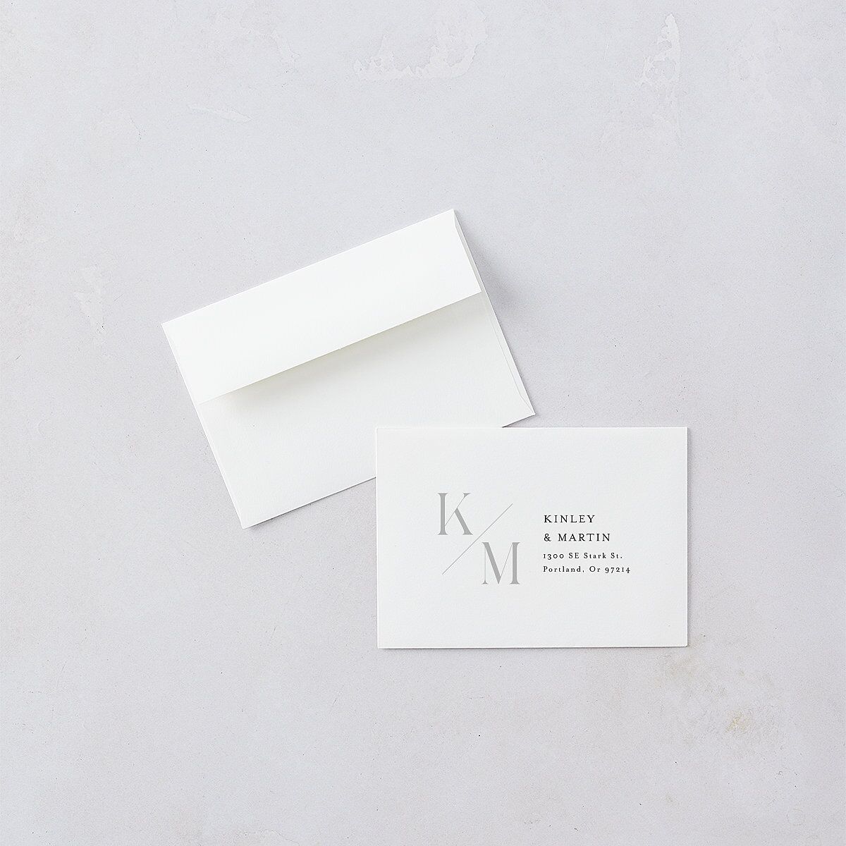 Monogram Slant Wedding Response Cards Licorice Signature Standard