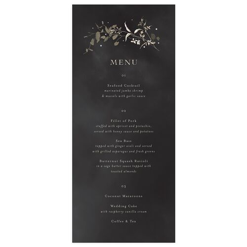 Twilight Greenery Menus Charcoal Signature