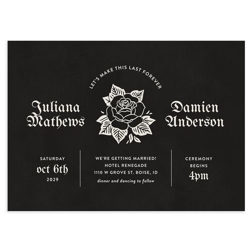 Moody Gothic Rose Wedding Invitations Midnight Signature Blank No Standard