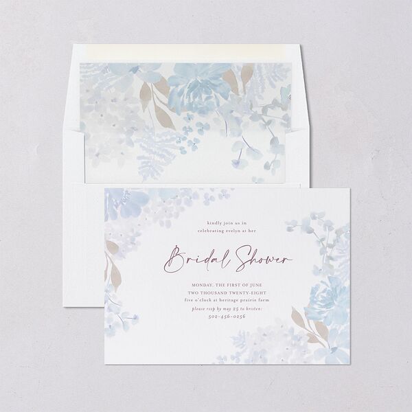 Hydrangea Garden Bridal Shower Invitations Slate Signature Blank Standard