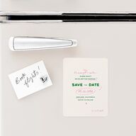 Whimsically Retro Handwritten Note Save The Date Magnets Kelly Green Magnet Paper