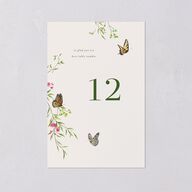 Rustic Butterflies Table Numbers Scottish Green Signature