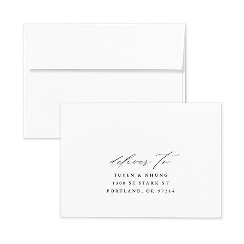 Sparkling Wisteria Response Card Envelopes White Garnet Return Address Signature Standard