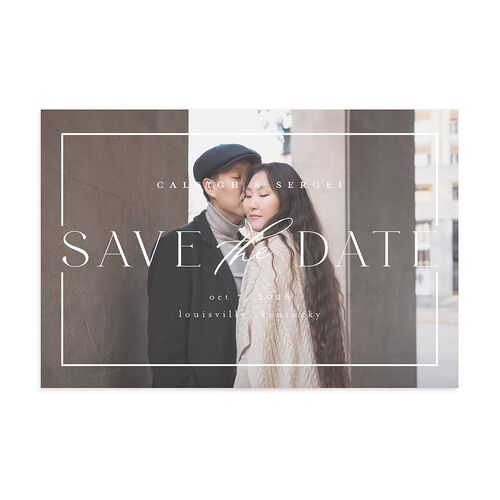 Elegant Frame Save the Date Postcards Fog