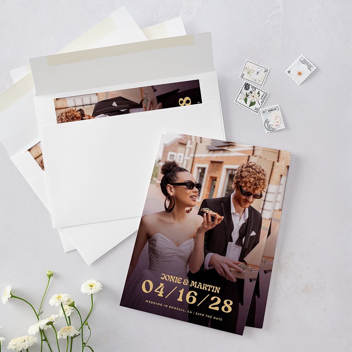Wedstock Save the Date Cards Red Clay Signature smooth Blank No