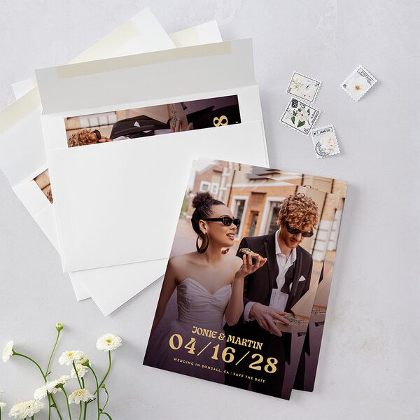 Wedstock Save the Date Cards Red Clay Signature smooth Blank No