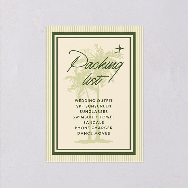 Retro Tropical Destination Wedding Enclosure Cards Pear Signature Standard