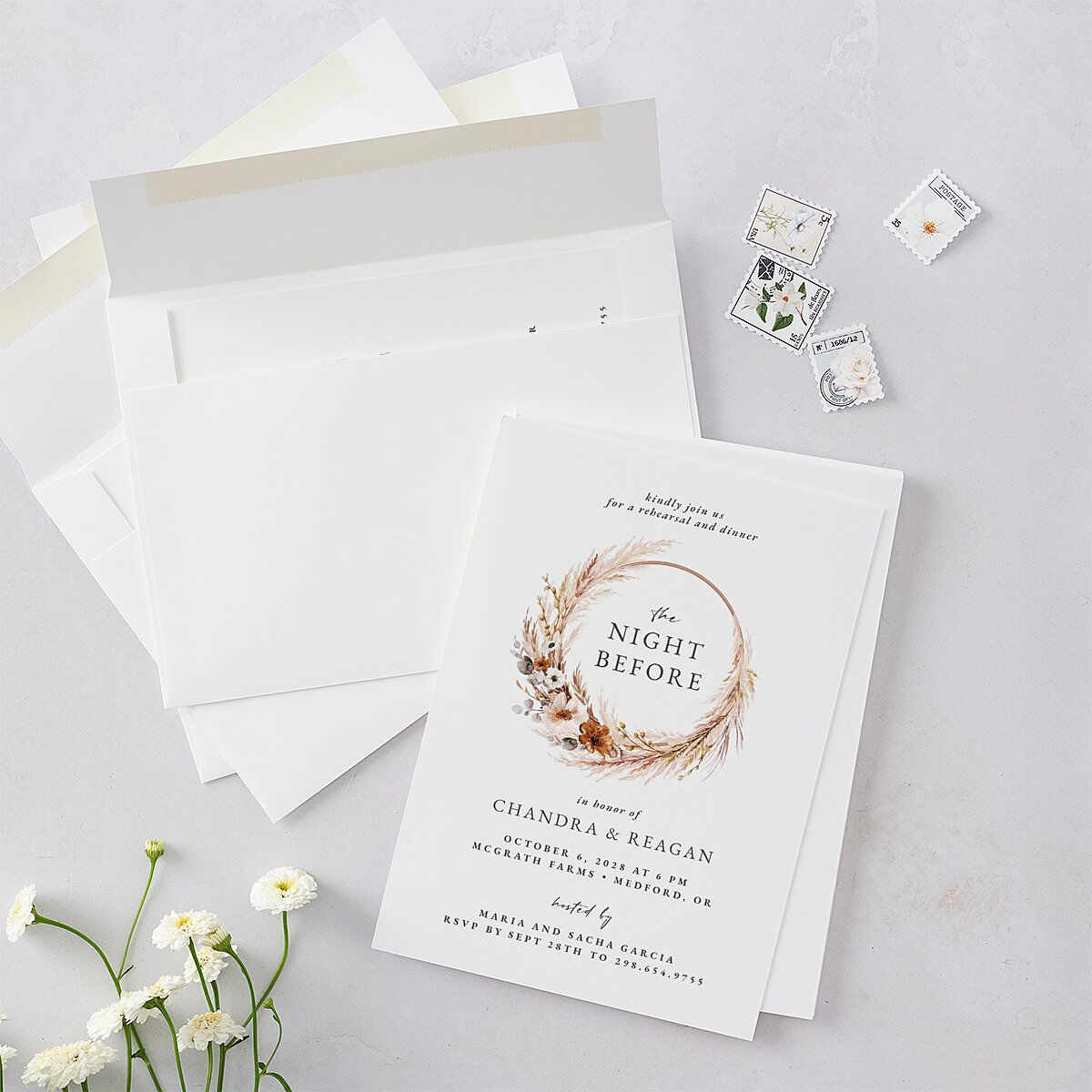 Bohemian Hoop Rehearsal Dinner Invitations — view 5