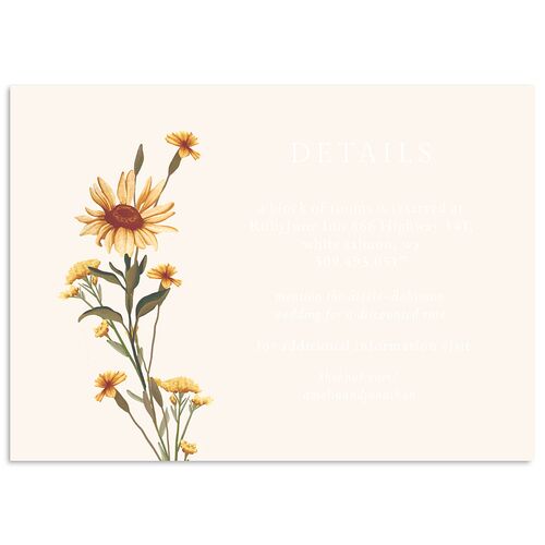 Wild Daisies Wedding Event Detail Cards Chestnut Signature Standard