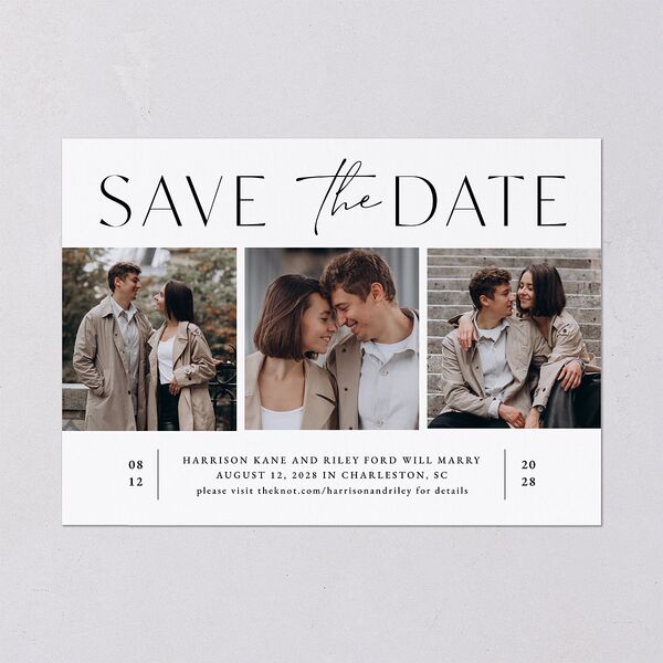 Film Strip Save The Date Cards Pure White Signature smooth Blank No Standard