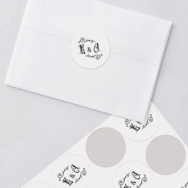 Western Gothic Wedding Stickers Licorice Circle