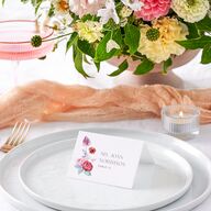 Whimsical Maximalist Floral Place Cards Iris Signature
