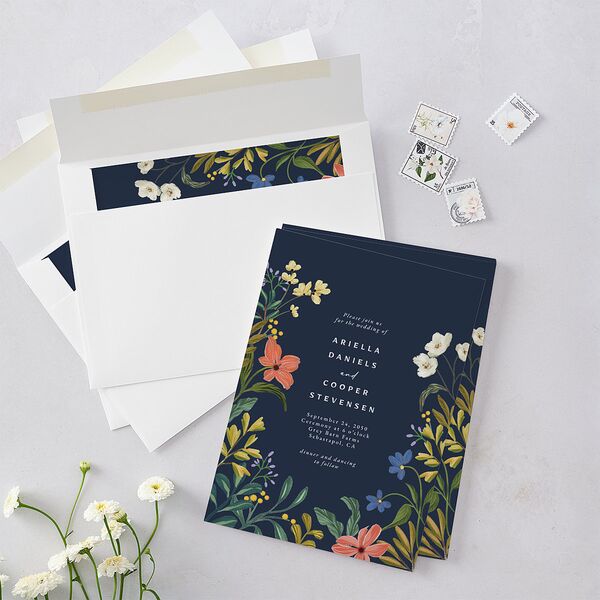 Vintage Garden Wedding Invitations Rose Gold Signature Blank No