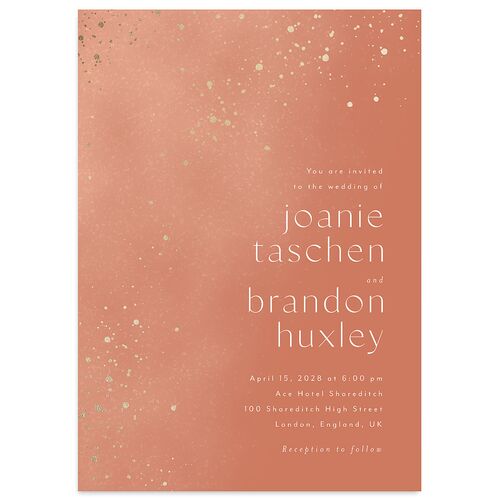 Shimmer Dust Wedding Invitations Gold Rose Gold Signature Blank No Standard