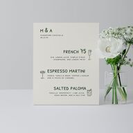 Hand Drawn Recipe Bar Bended Tabletop Sign X-small Dark Camo Standard Plastic XS Tabletop Bar