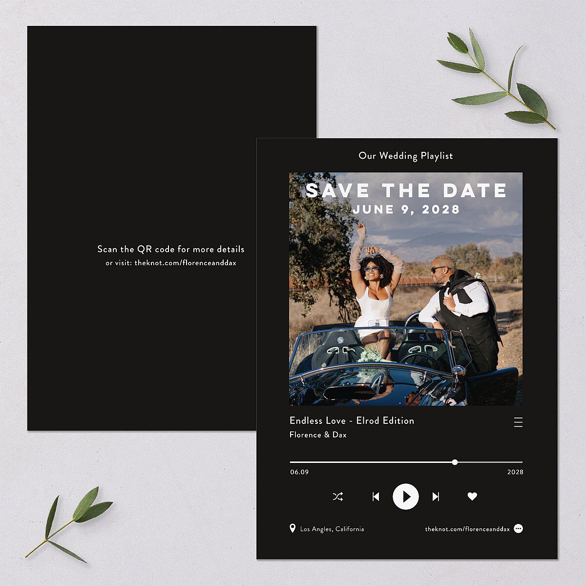 Wedding Playlist Save the Date Cards — view 1