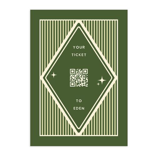 Retro Tropical Destination QR Code RSVP Cards Pear Signature Standard