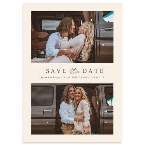 Captured Love Save the Date Cards Tan Signature smooth Blank No Standard