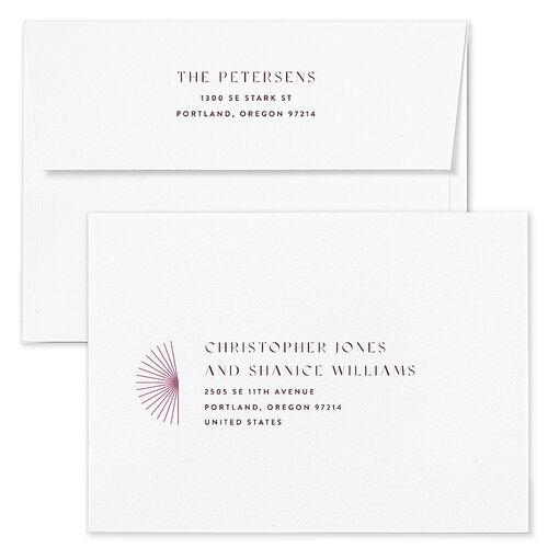 Next Step Holiday Card Envelopes Bordeaux Both Recipient and Return Addresses Standard