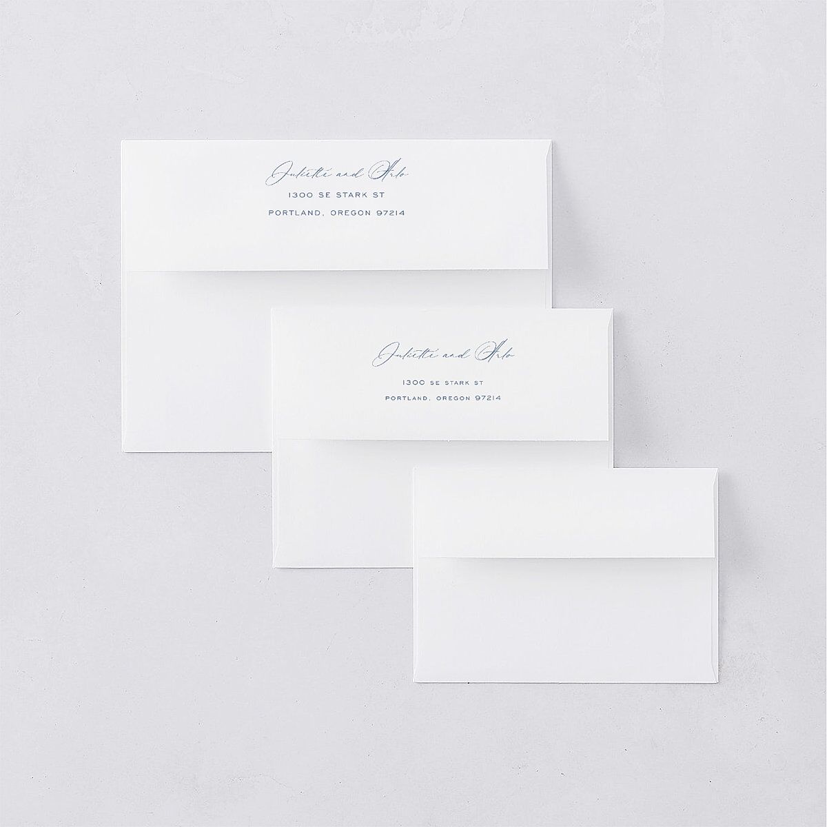 Eternal Devotion Wedding Invitation Envelopes White Garnet Both Recipient and Return Addresses Standard Signature