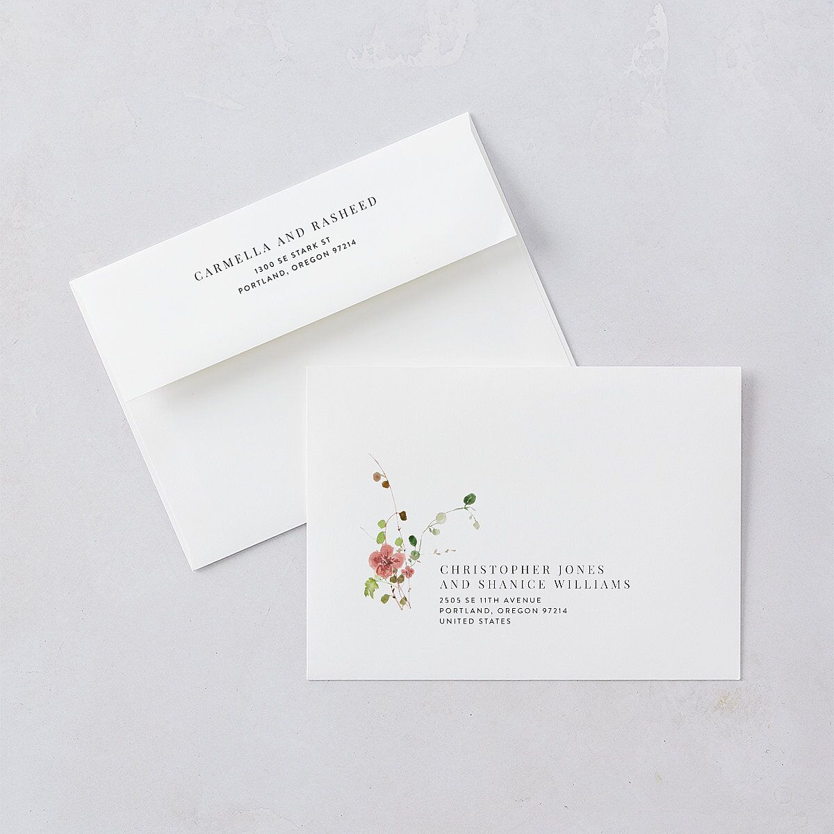 Delicate Wildflower Wedding Invitations Peach Pink Signature Blank No Standard