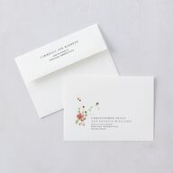 Delicate Wildflower Wedding Invitations Peach Pink Signature Blank No Standard