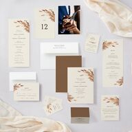 Soft Pampas Botanical URL RSVP Cards Sepia Signature Standard