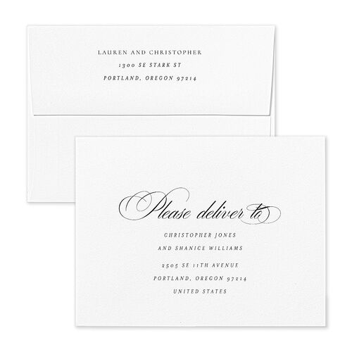 Lasting Frame Thank You Card Envelopes White Pure White Both Recipient and Return Addresses Signature Standard
