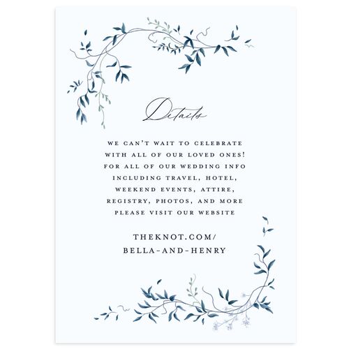 Dainty Fairytale Greenery Wedding Enclosure Cards Dark Navy Signature Standard