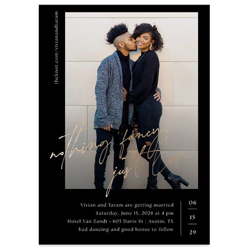Just Love Wedding Invitations Gold Licorice Signature Blank No Standard